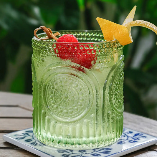 Beaded Vintage Glasses (Set of 6) – Sage Green