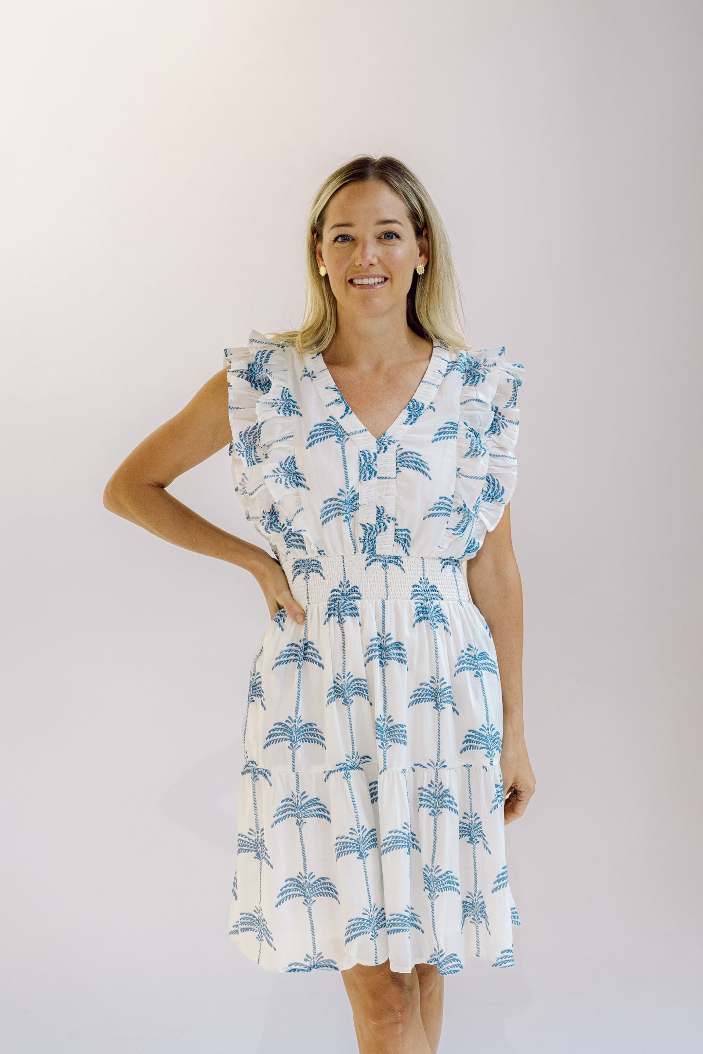 Christopher Dress - White Palm