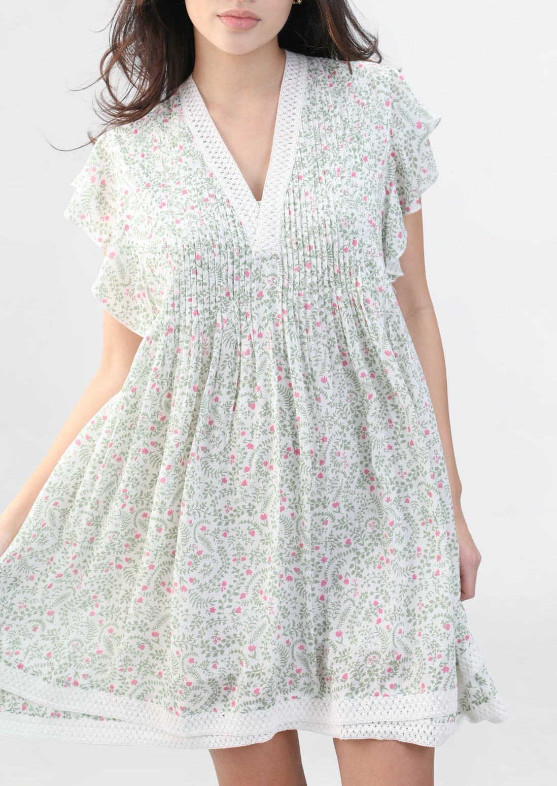 Eden Dress – Dainty Green Floral