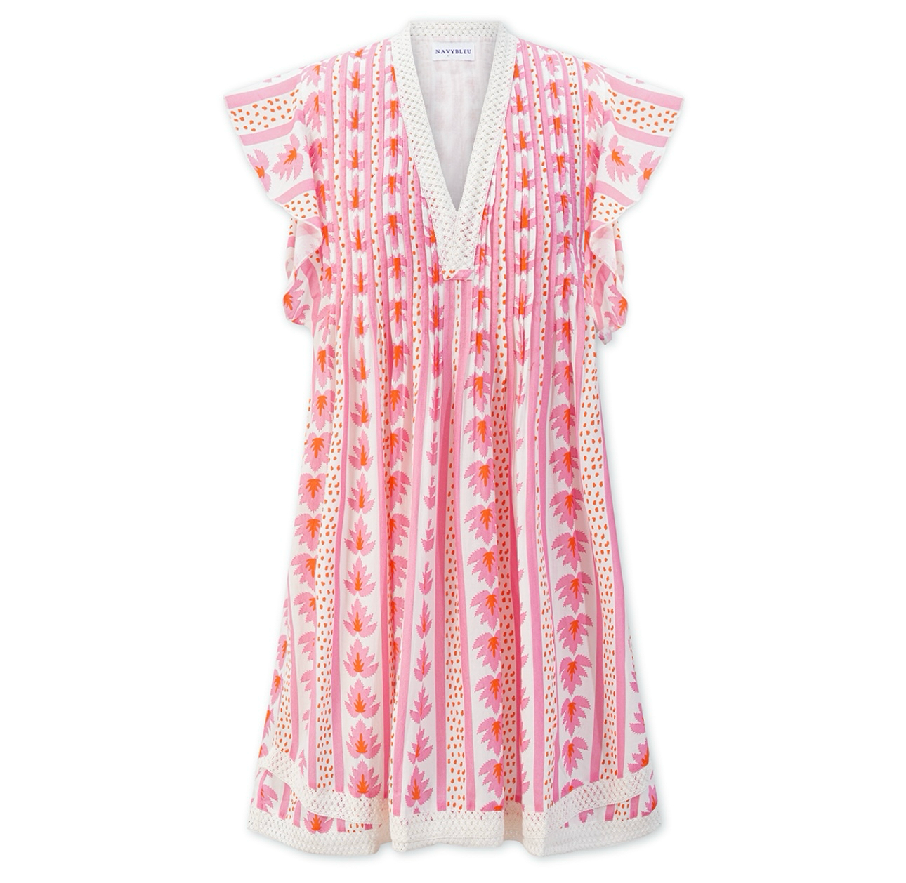pink leaf dress Pink Leaf Print Sleeveless Open Back Smocked Maxi Dress