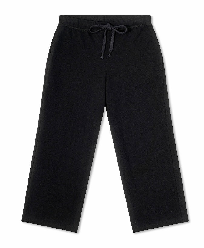 Terry Wide Leg Pant - Black