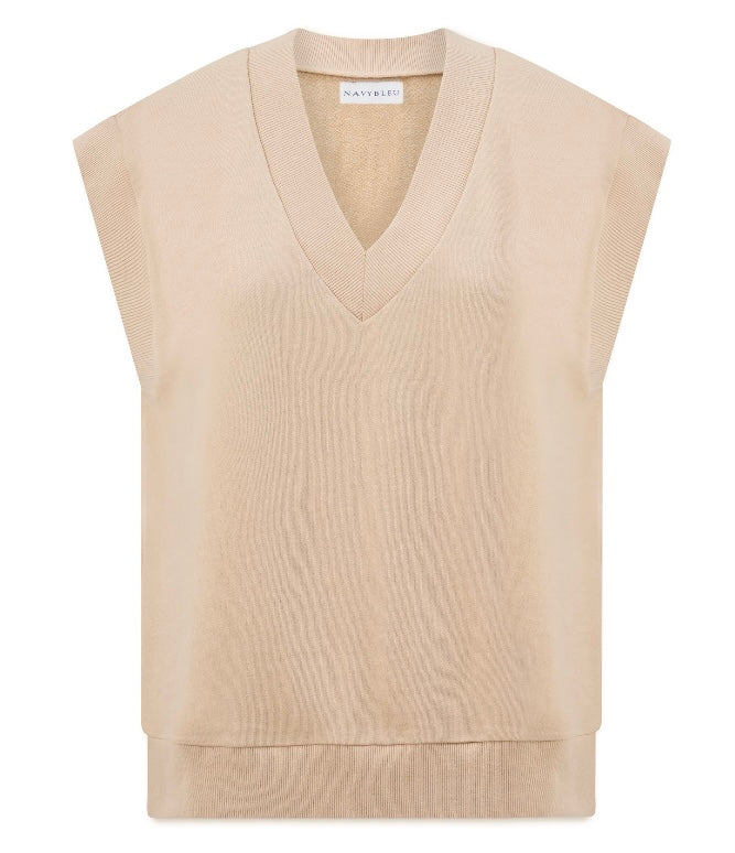 Terry Cap Sleeve Top – Ecru