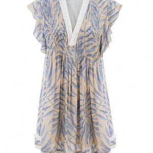 Photo of Eden Dress - Palm Tan/Blue. Click to view.