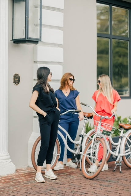 Terry Cap Sleeve Top – Navy