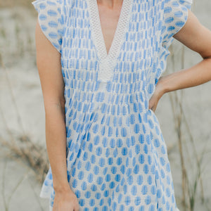 Photo of Eden Dress - Leaf Blue. Click to view.