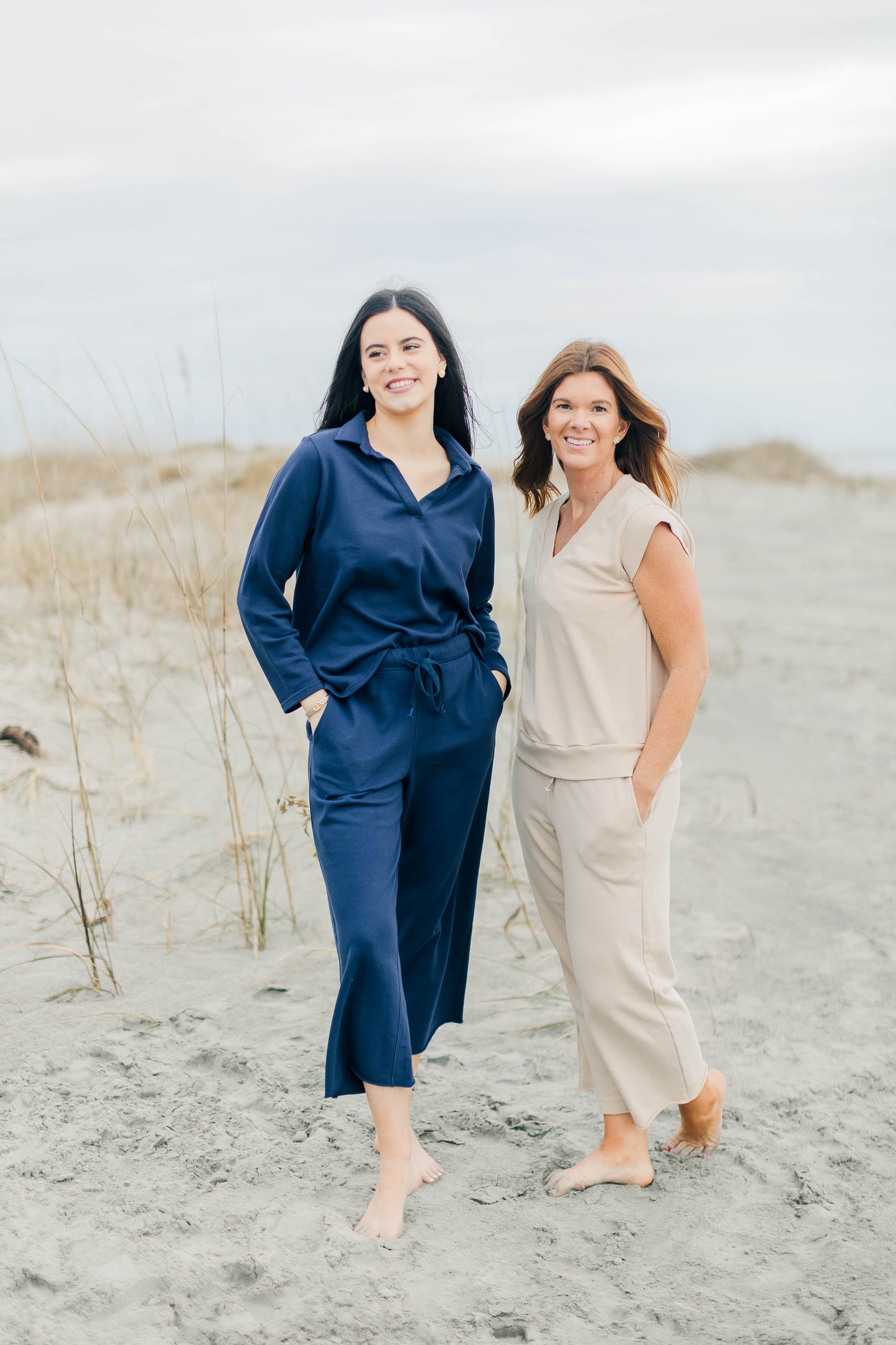 Terry Wide Leg Pant – Navy