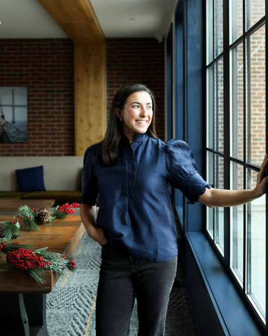 Westport Top - Dupioni Navy