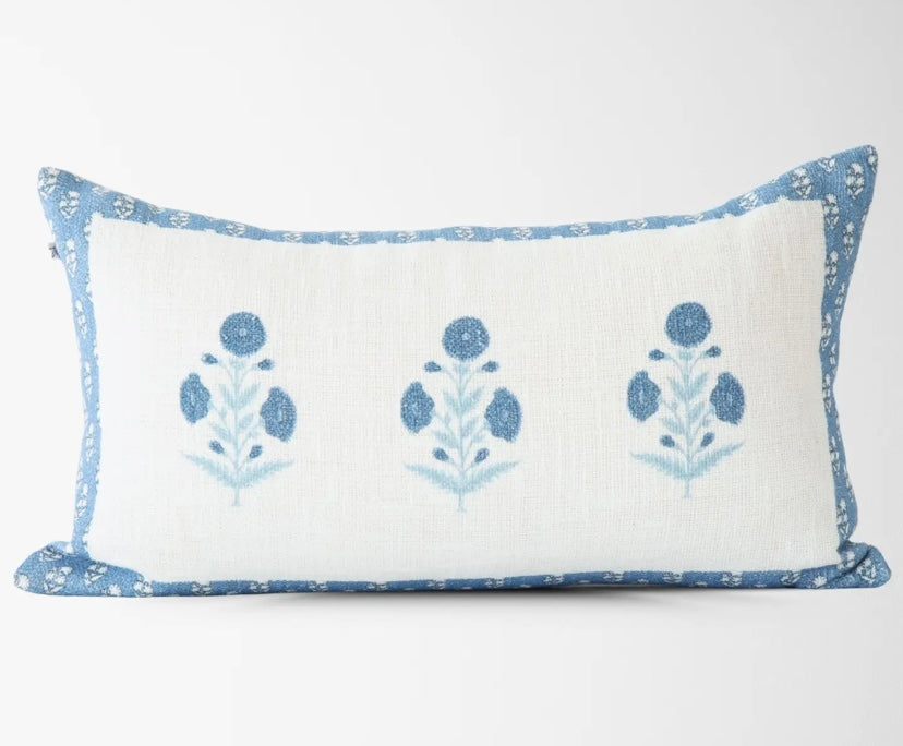 Seraphina Flower Pillow Cover – Blue