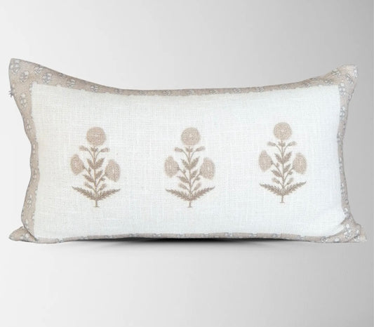 Seraphina Flower Pillow Cover – Mocha