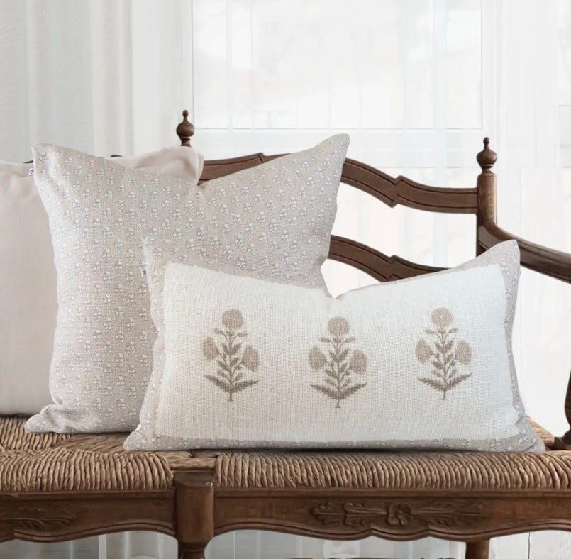 Seraphina Flower Pillow Cover – Mocha