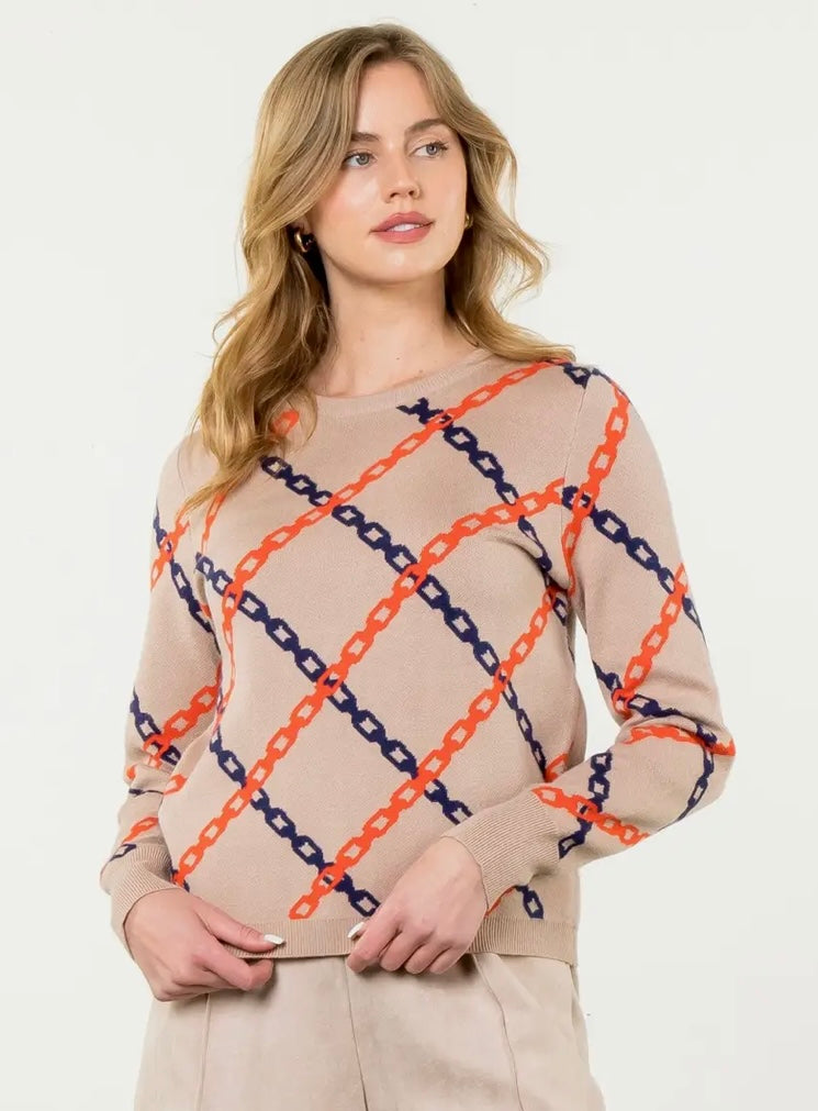 Chain Print Sweater