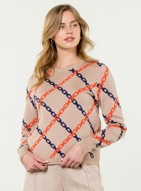 Chain Print Sweater