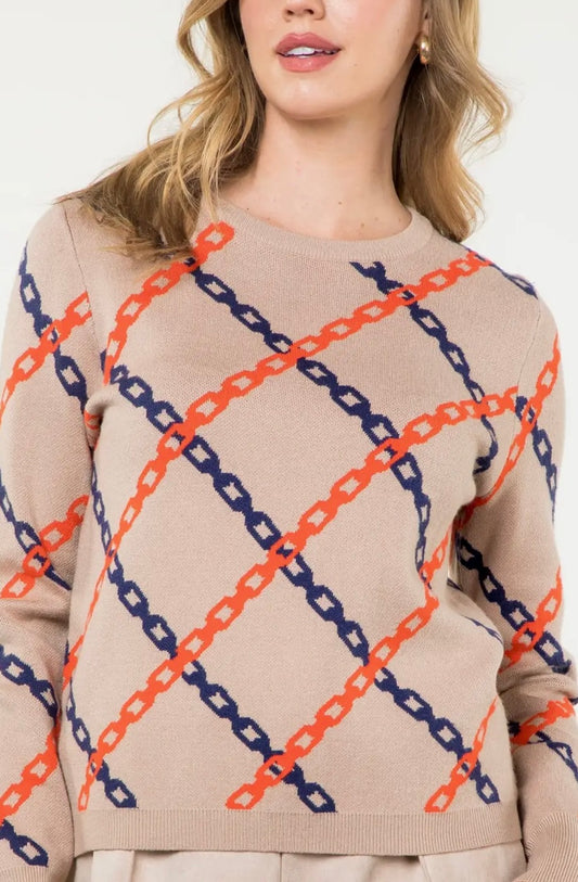Chain Print Sweater