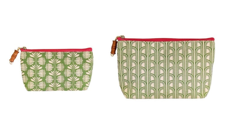 Palm Deco Multipurpose Pouch – Green (Set of Two)