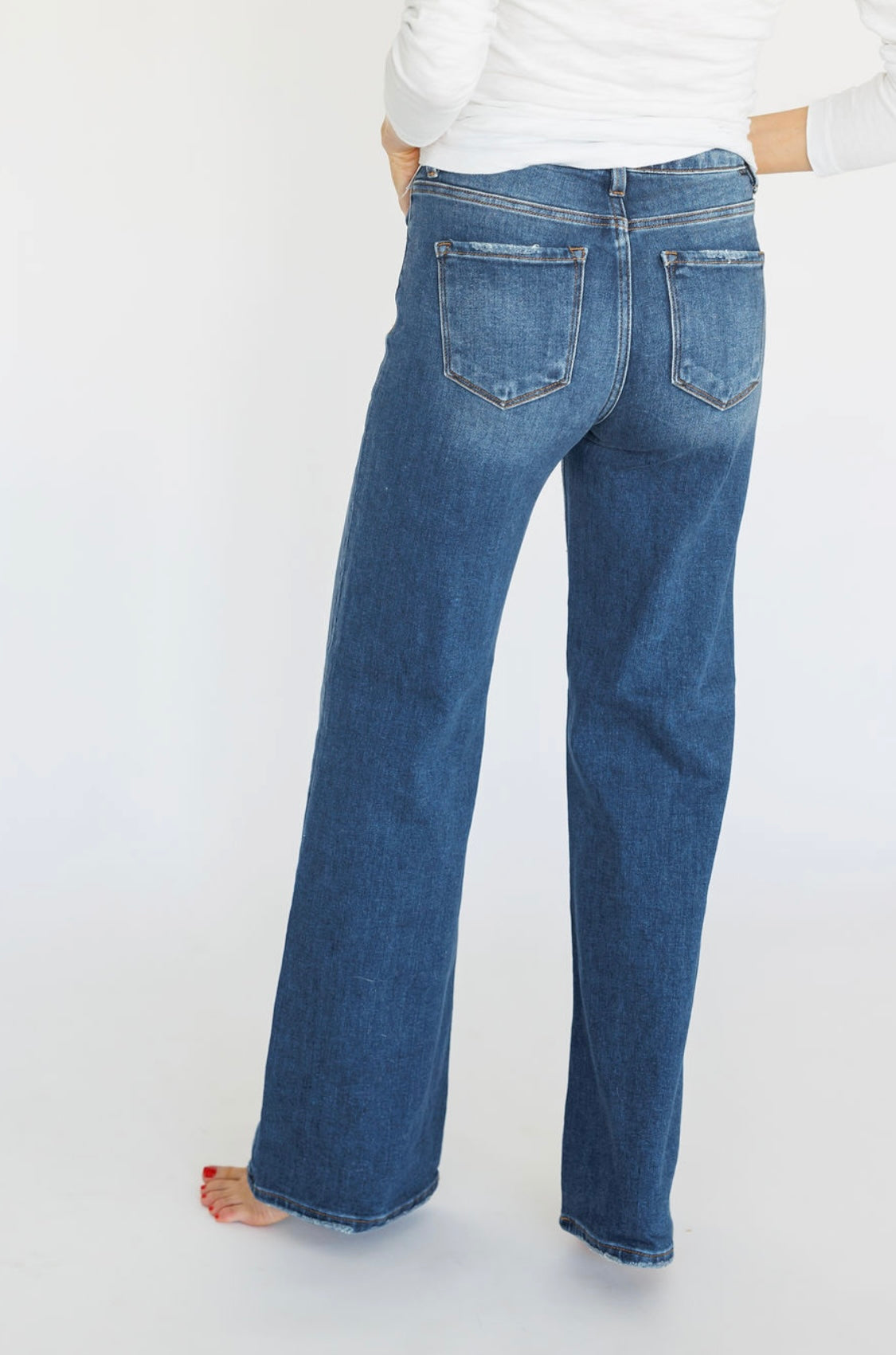 Risen High Rise Straight Jeans