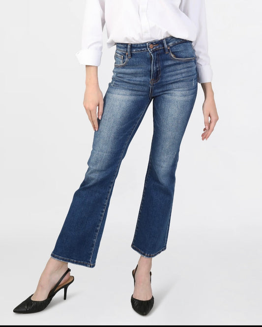Risen High Rise Ankle Flare Jeans
