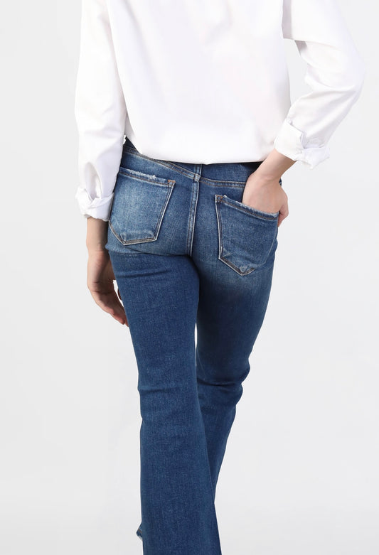 Risen High Rise Ankle Flare Jeans