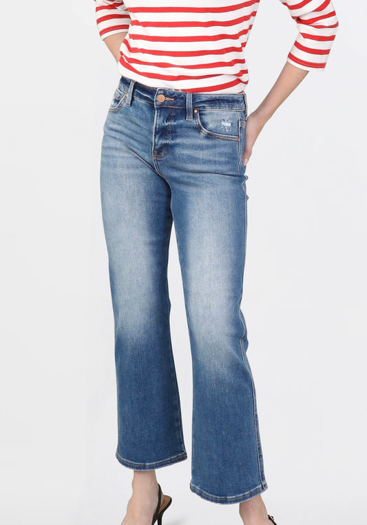 Risen High Rise Ankle Straight Jeans