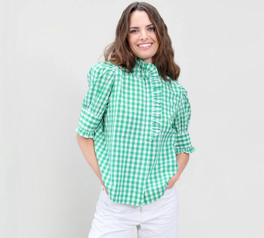 Westport Top – Green Gingham