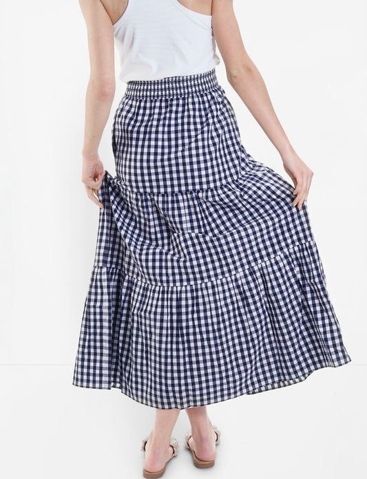 Gingham Skirt – Navy