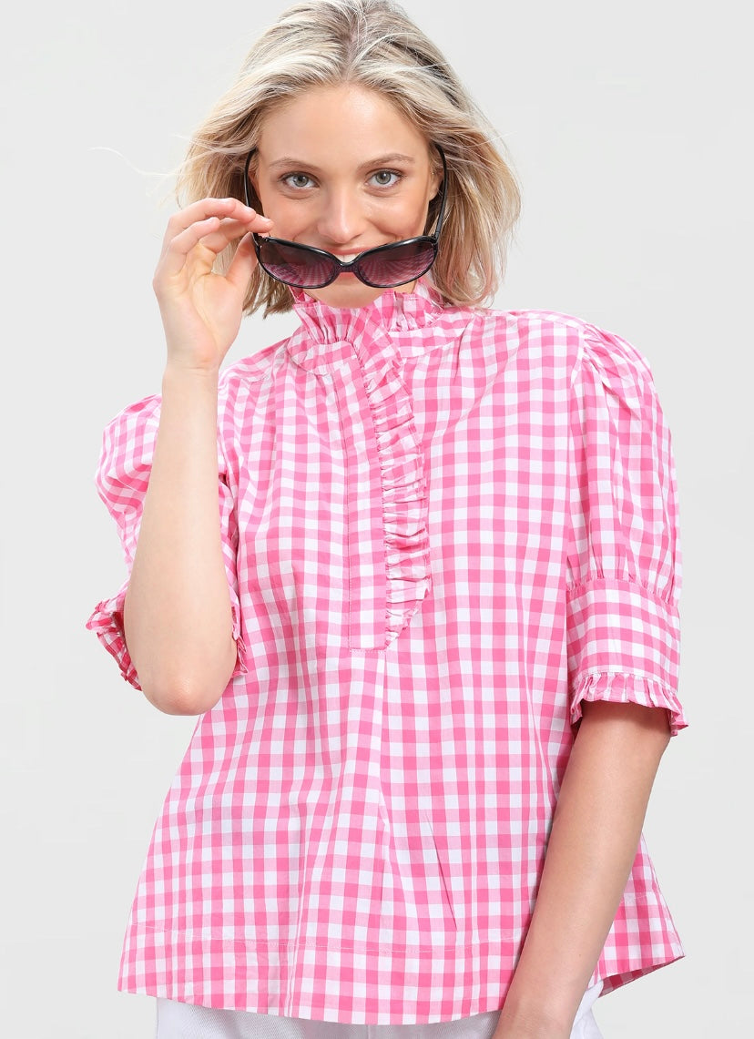 Westport Top – Pink Gingham