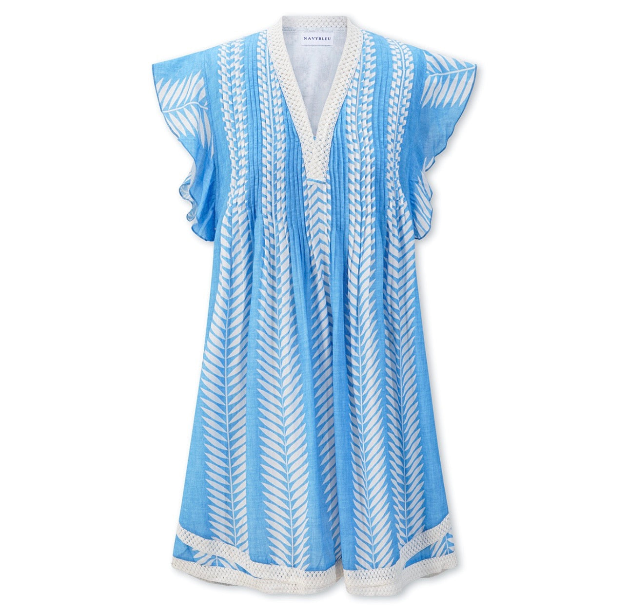 Eden Dress - Cornflower Leaf