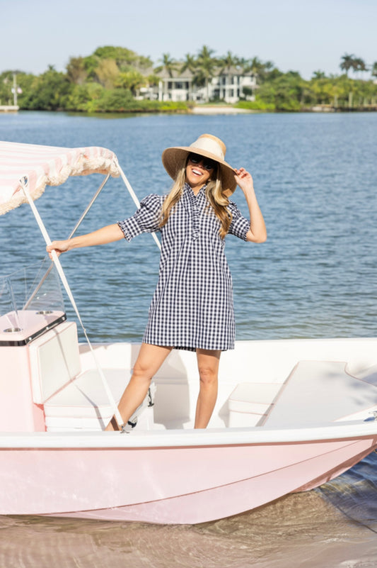 Westport Dress - Navy Gingham