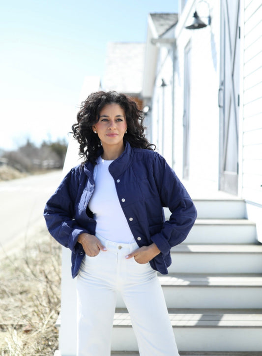 Brookes Navy Quilted Jacket