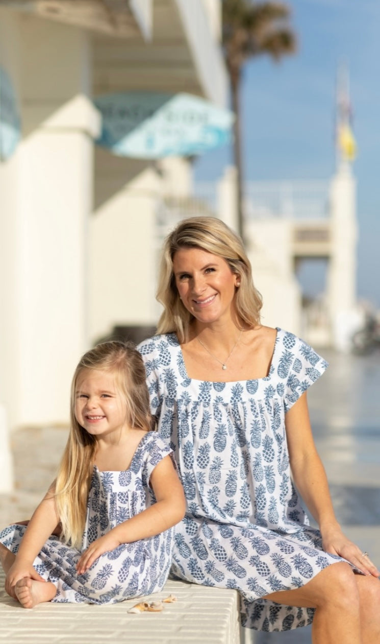 Claire Pineapple Little Girl Coverup by NAVYBLEU