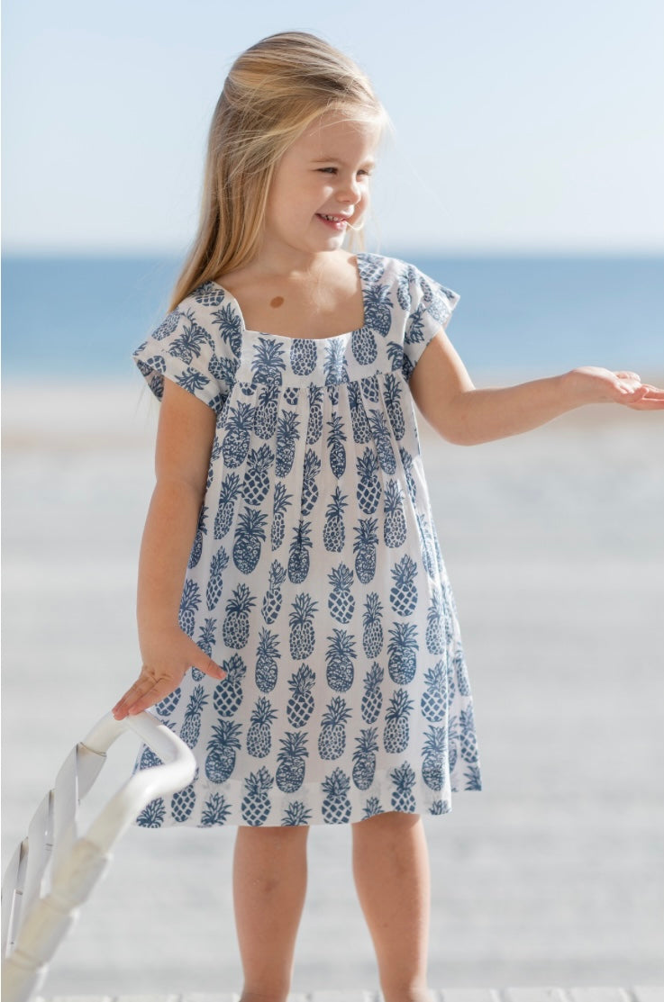 Claire Pineapple Little Girl Coverup by NAVYBLEU