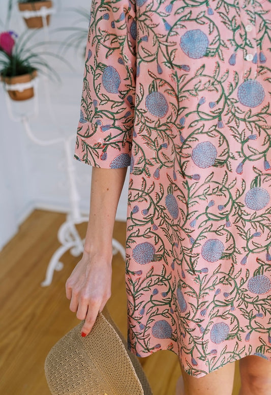 Pink Party Button Tunic Coverup by navyBLEU