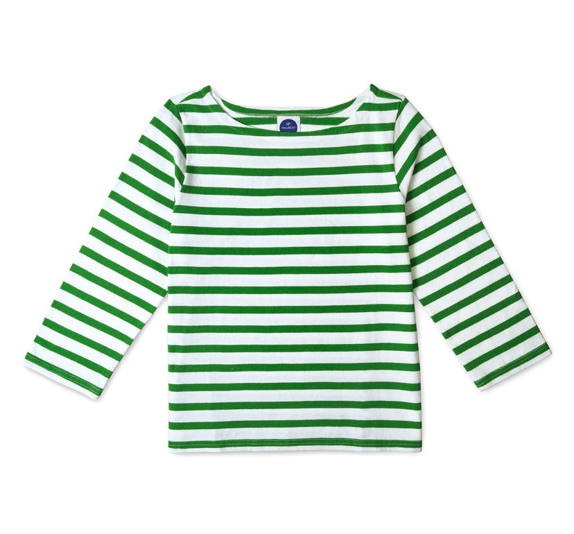 Green Breton Stripe Shirt by NAVYBLEU