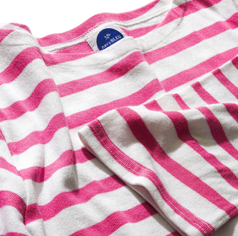 Pink Breton Stripe Shirt by NAVYBLEU