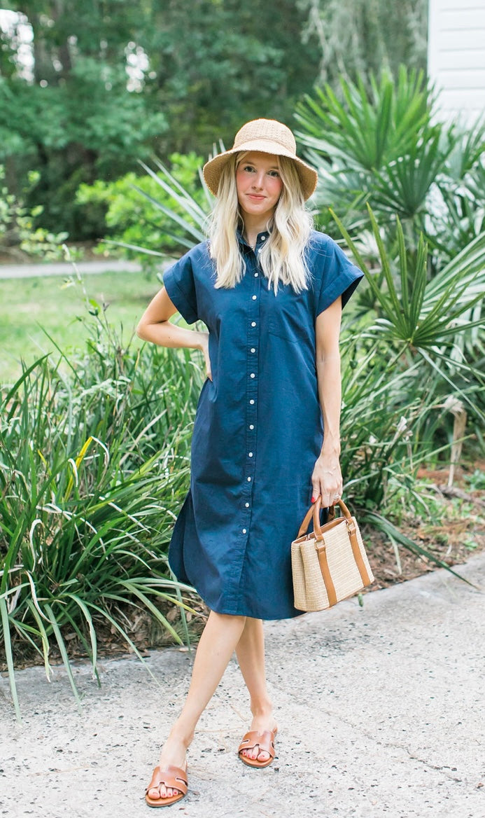 Blake Long Utility Dress - Navy