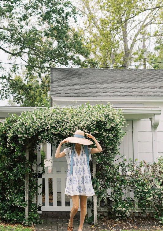 Eden Dress – Blue Block Print