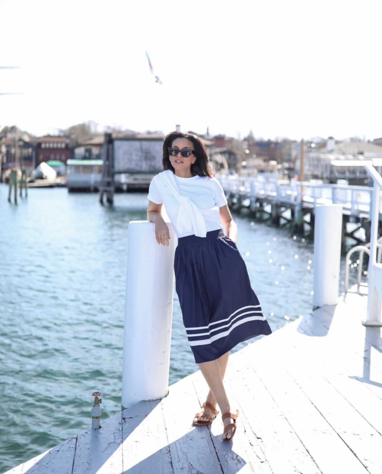 Nantucket Skirt – Navy with White Stripe