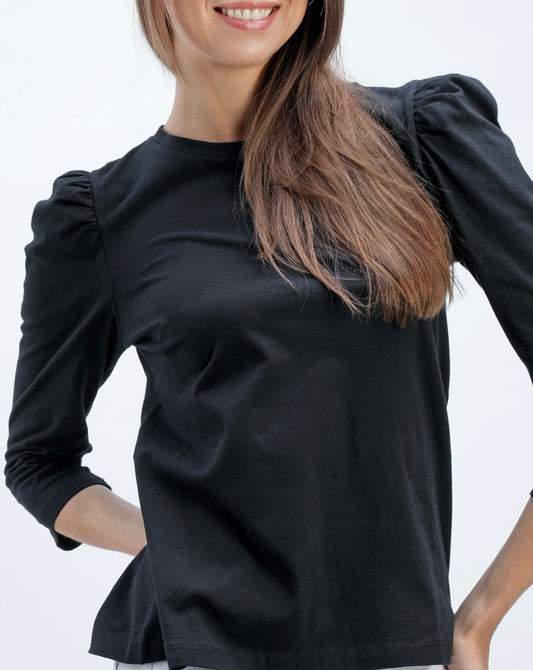 Long Sleeve Puff Sleeve – Black