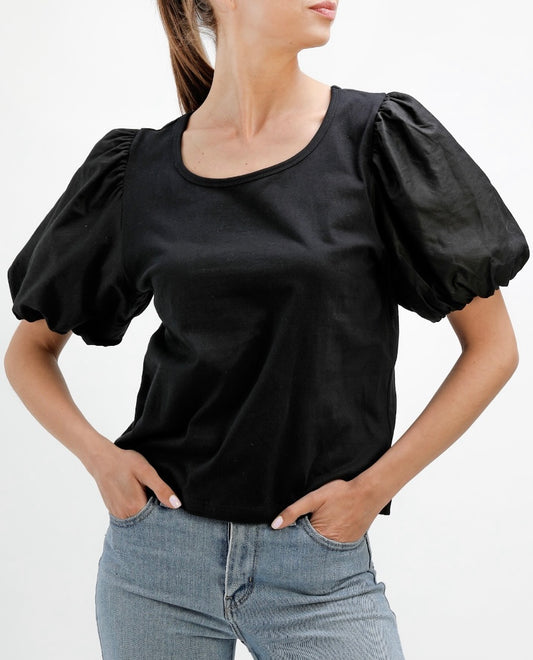 Short Sleeve Puff Tee – Black