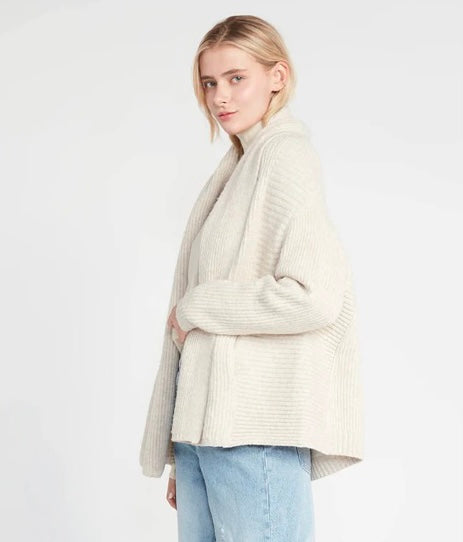 Ribbed Shawl Cardigan