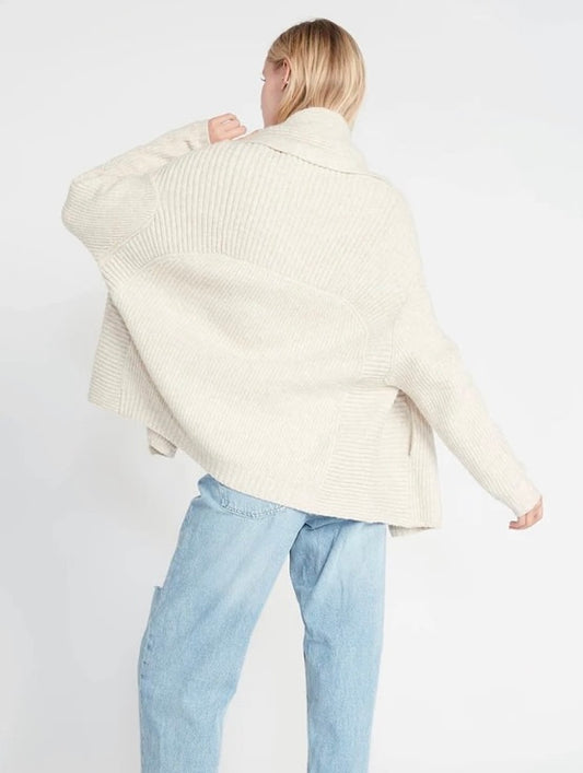 Ribbed Shawl Cardigan