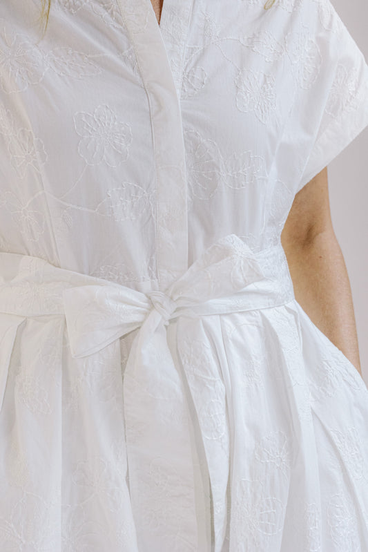Winnie Dress - White Embroidered