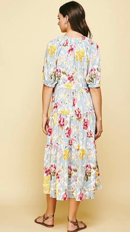 Watercolor Midi Dress