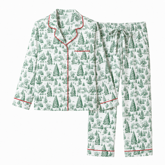 Holiday Toile Long Sleeved Pajama Set