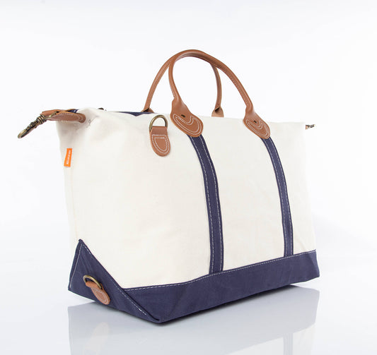 Navy Weekender Canvas Travel Bag
