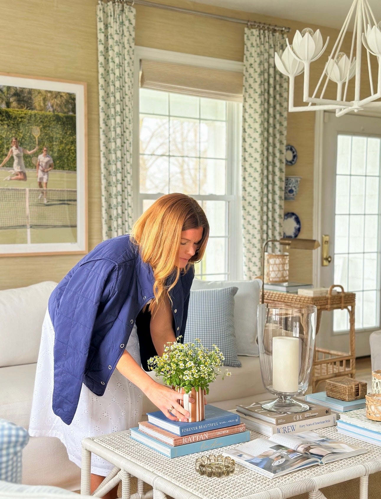 Brookes Navy Quilted Jacket