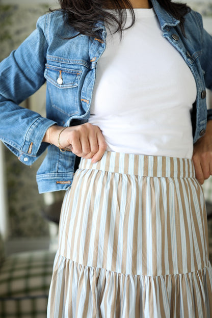 Brown Stripe Skirt
