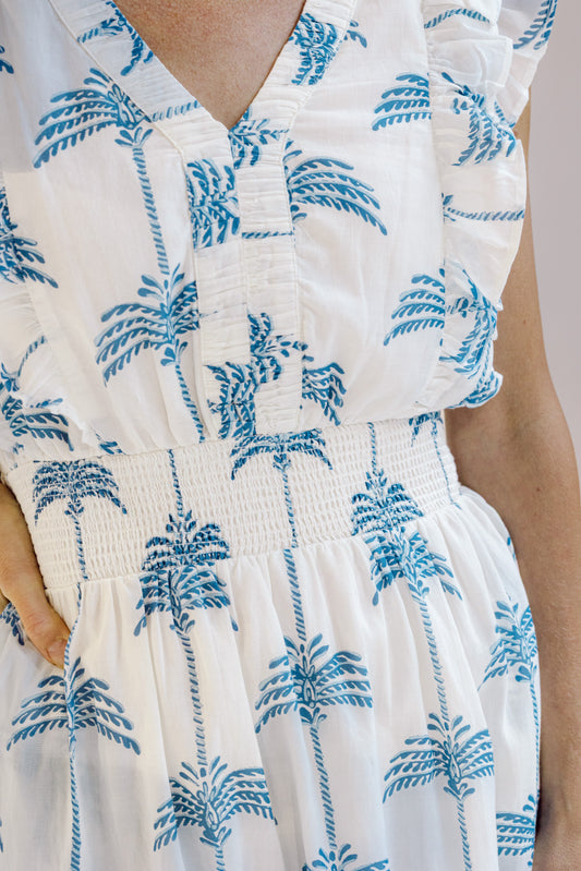 Christopher Dress - White Palm