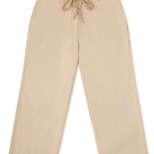 Photo of Terry Wide Leg Pant - Ecru. Click to view.