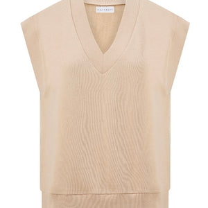 Photo of Terry Cap Sleeve Top - Ecru. Click to view.