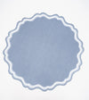 Blue Fancy Scallop Paper Placemat - Pack of 12